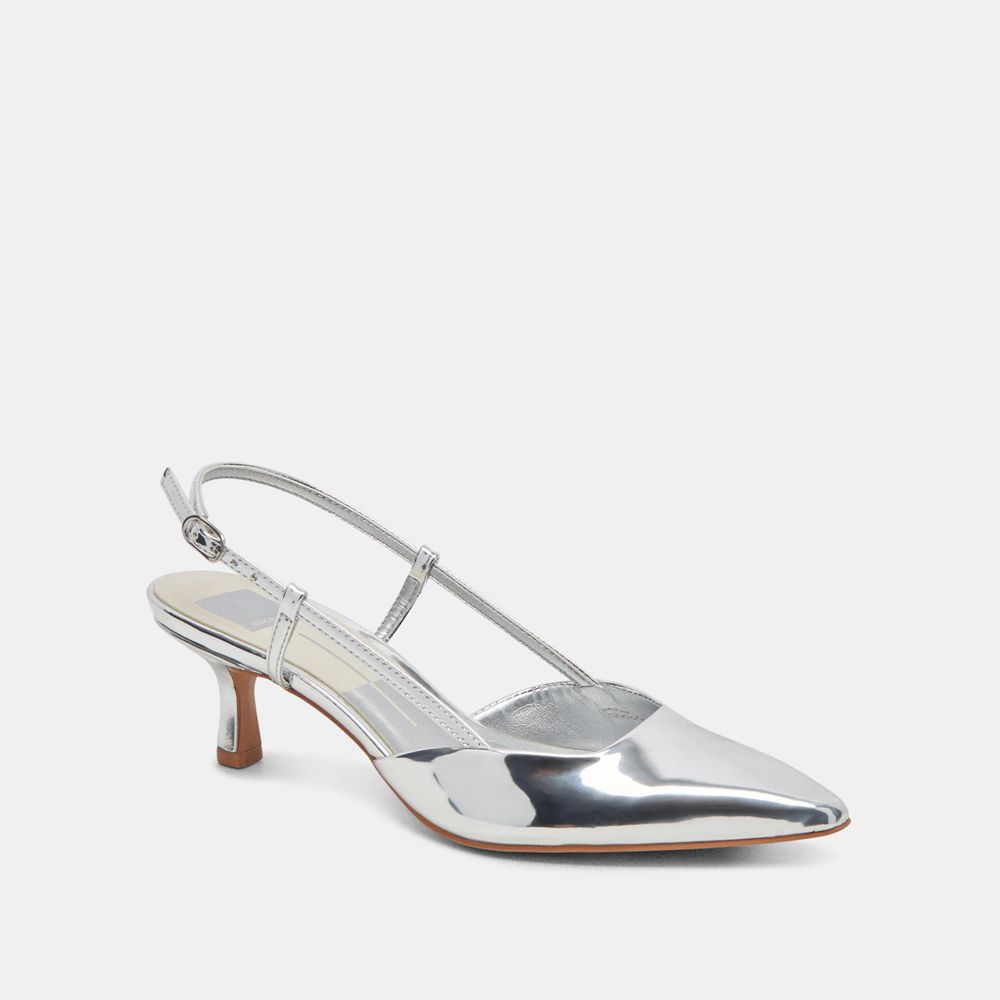 Dolce Vita Odela Wide Women Heels Silver | US-691234ICJ