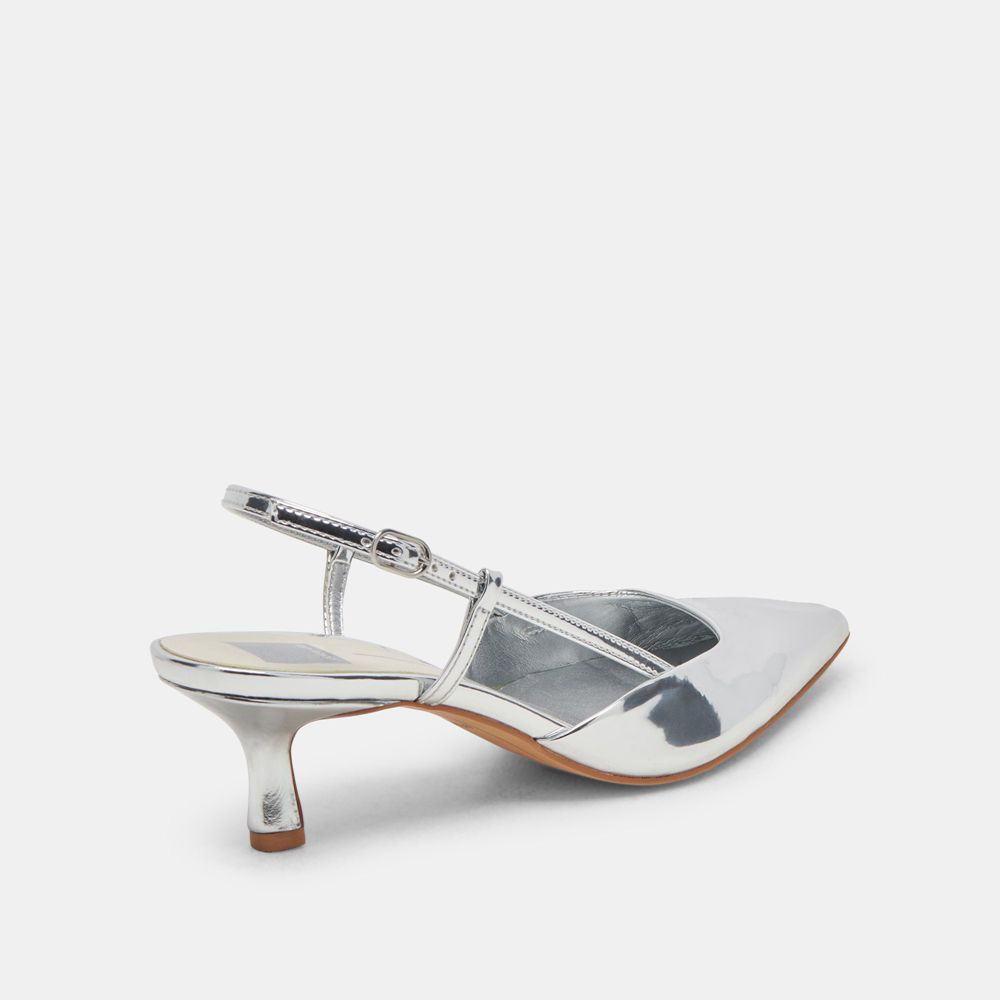 Dolce Vita Odela Wide Women Heels Silver | US-691234ICJ