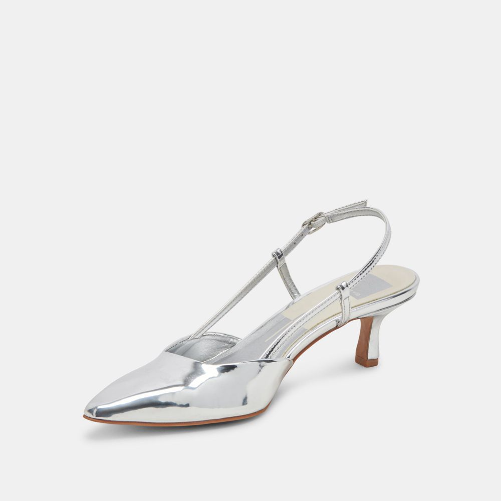 Dolce Vita Odela Wide Women Heels Silver | US-691234ICJ