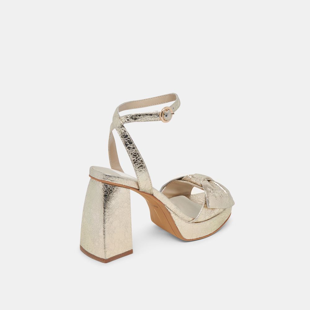 Dolce Vita Pacie Leather Women Heels Platinum | US-294013IQK