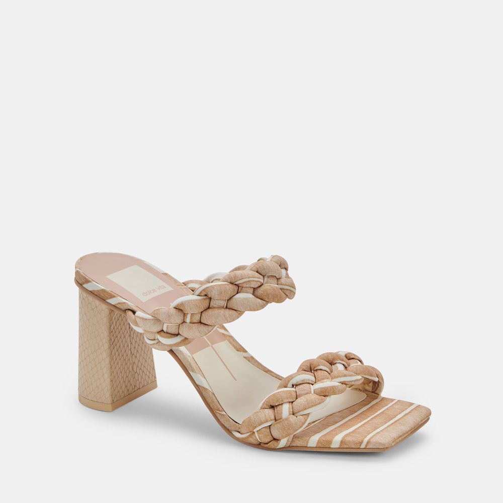 Dolce Vita Paily Women Heels Sandals White / Beige | US-361945LER