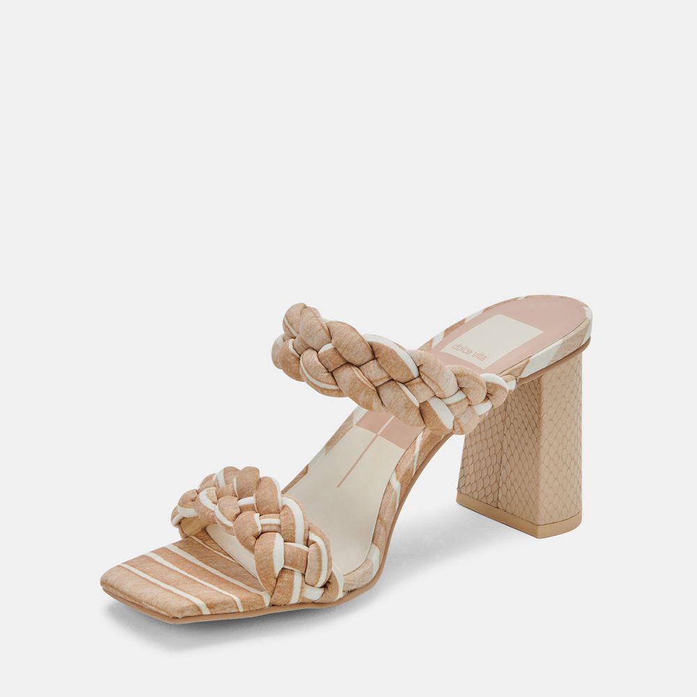 Dolce Vita Paily Women Heels Sandals White / Beige | US-361945LER