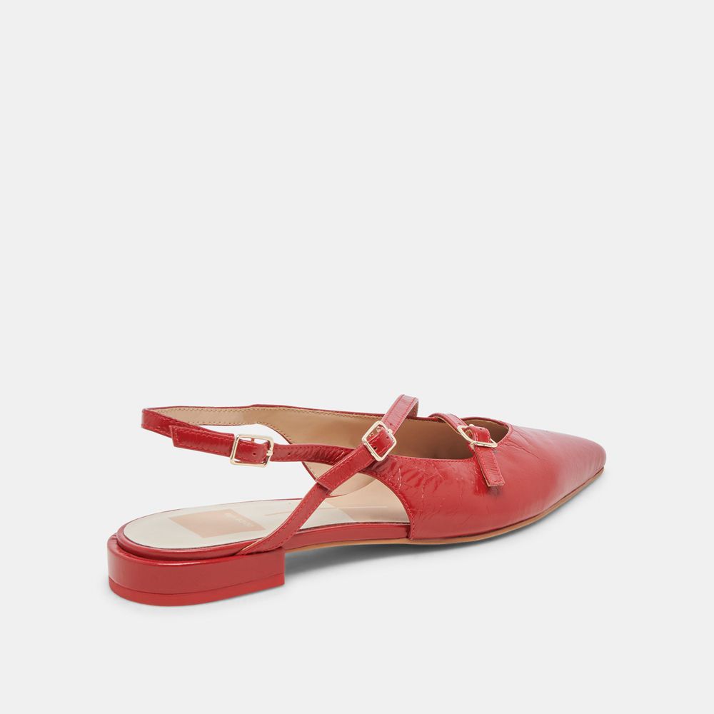 Dolce Vita Pamla Crinkle Patent Women Flats Red | US-284971KVX