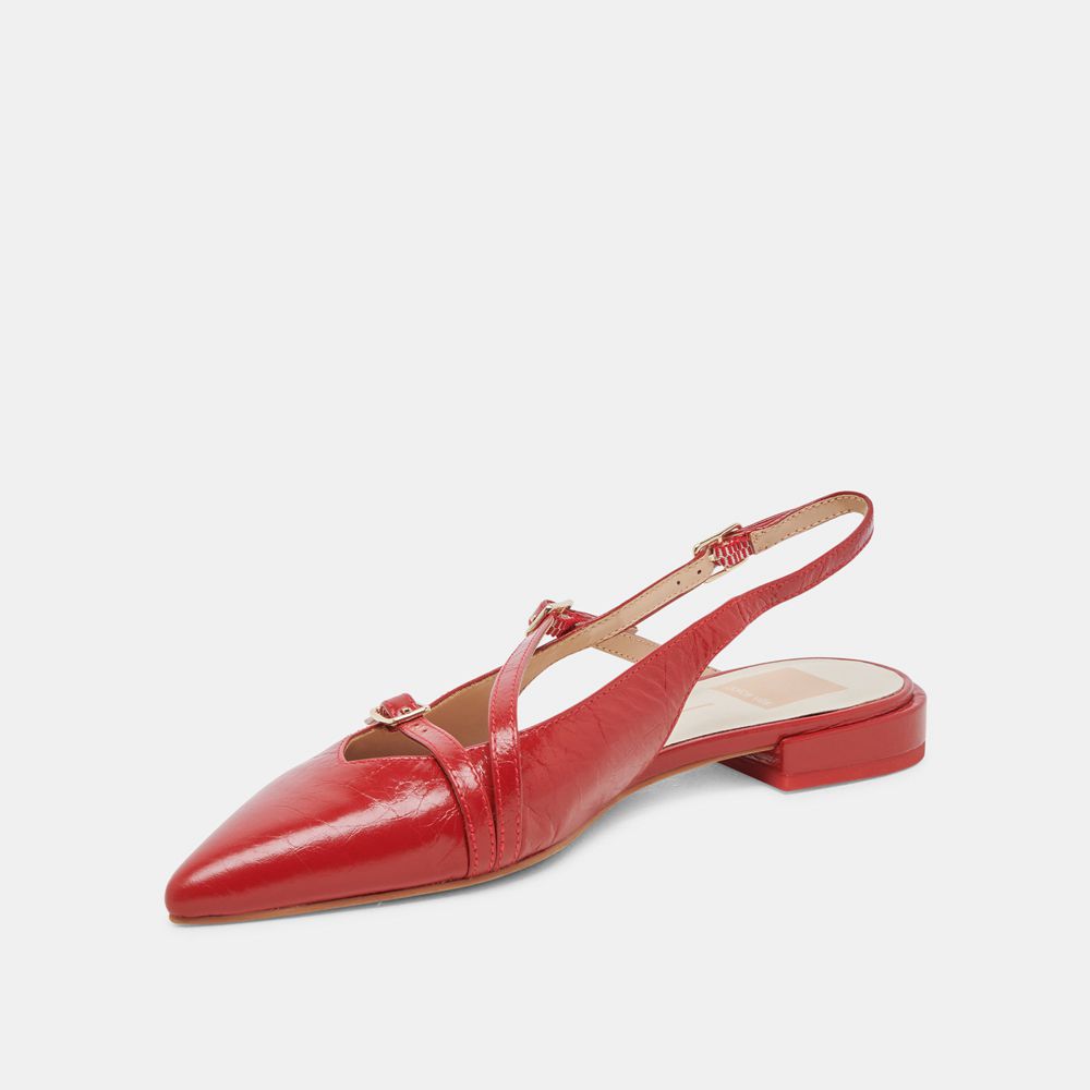 Dolce Vita Pamla Crinkle Patent Women Flats Red | US-284971KVX