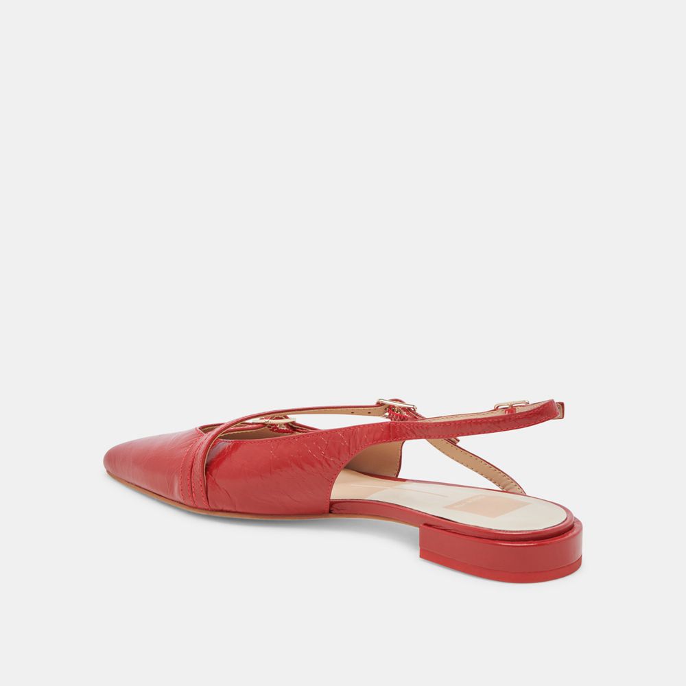 Dolce Vita Pamla Crinkle Patent Women Flats Red | US-284971KVX