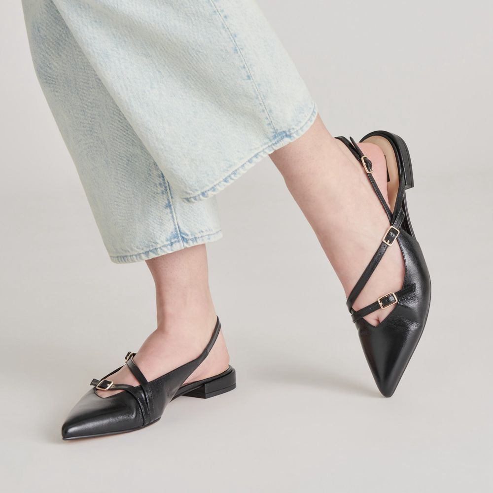 Dolce Vita Pamla Crinkle Patent Women Flats Black | US-538147BPZ