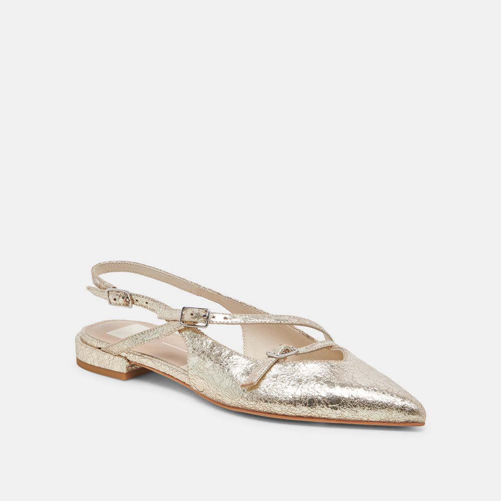 Dolce Vita Pamla Leather Women Flats Platinum | US-627314LYE