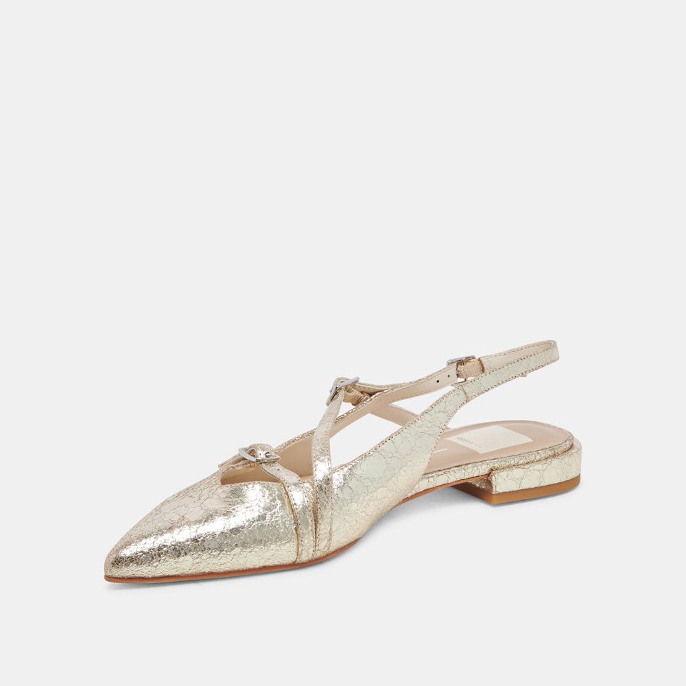 Dolce Vita Pamla Leather Women Flats Platinum | US-627314LYE