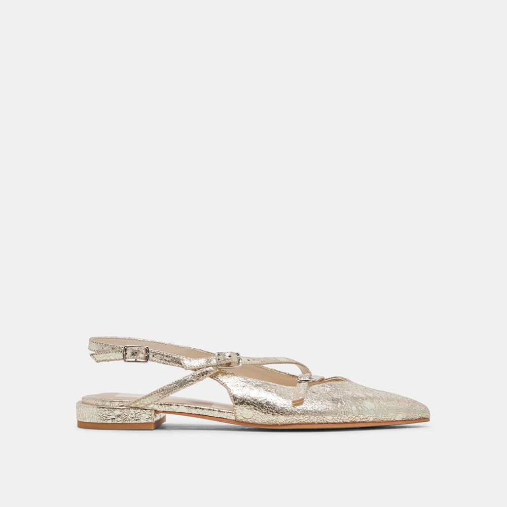 Dolce Vita Pamla Leather Women Flats Platinum | US-627314LYE