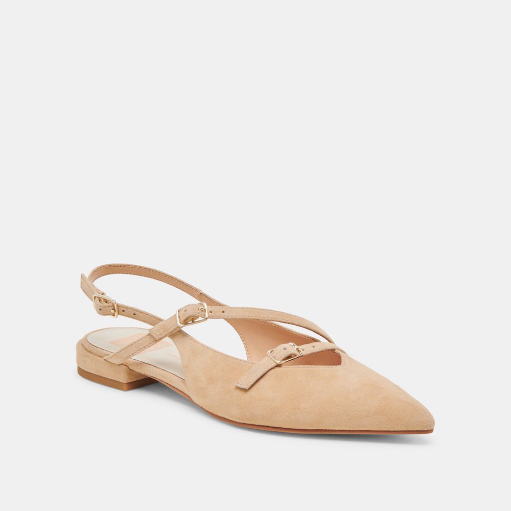 Dolce Vita Pamla Suede Women Flats Brown | US-196370HYC