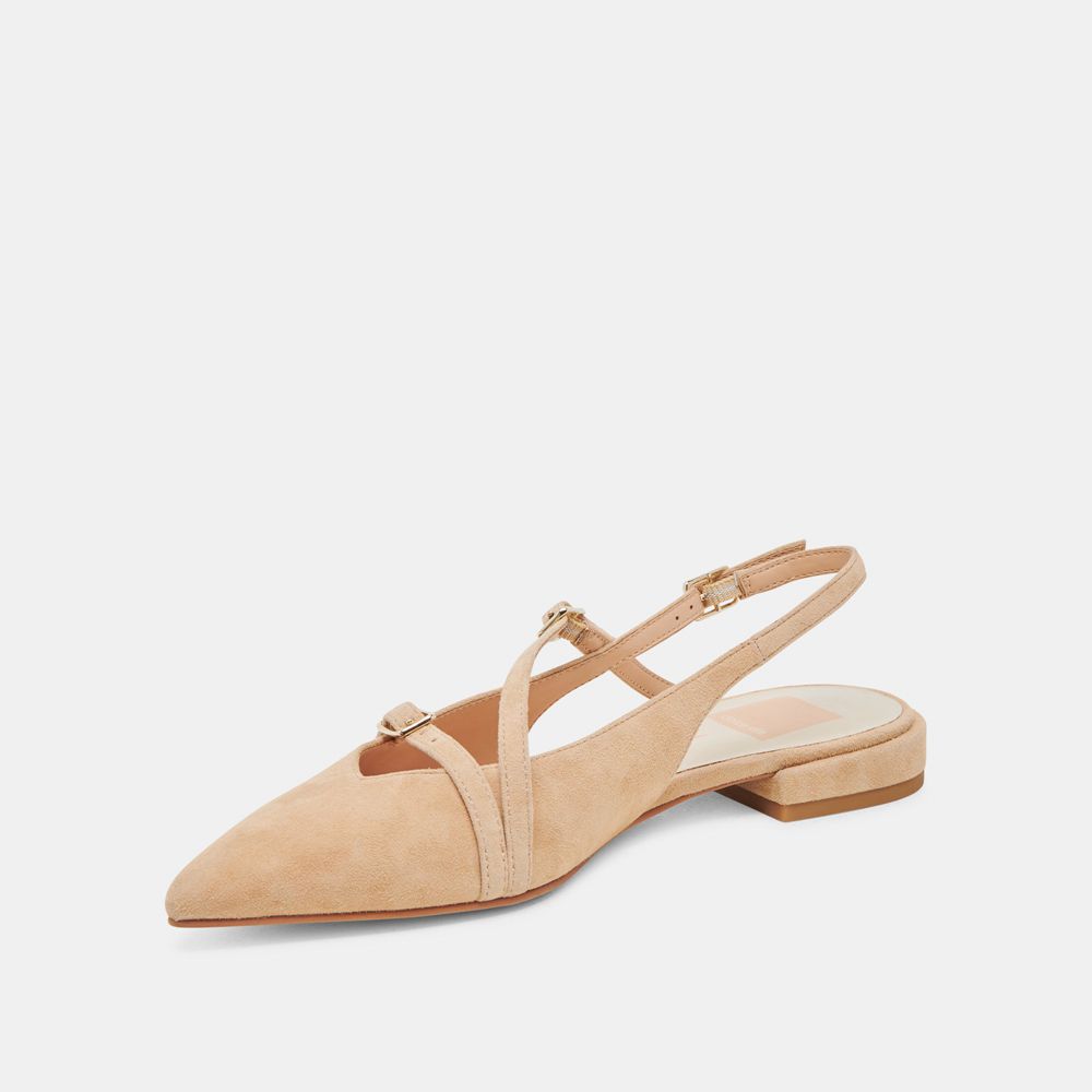 Dolce Vita Pamla Suede Women Flats Brown | US-196370HYC