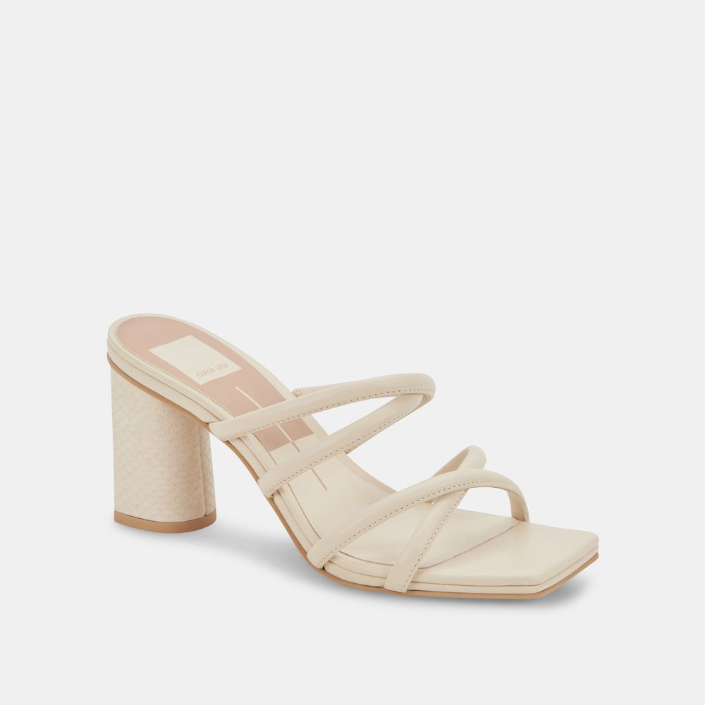 Dolce Vita Patsi Leather Women Heels Cream | US-598206GJY