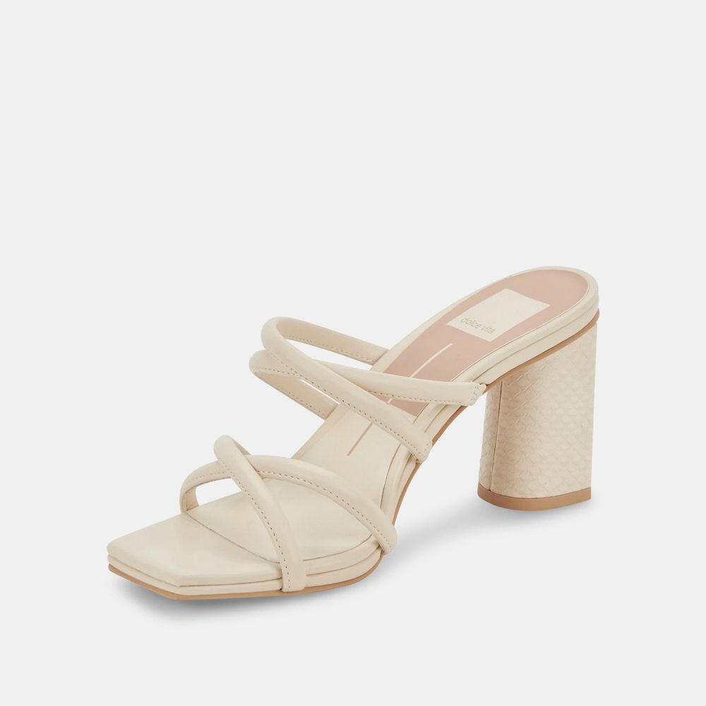 Dolce Vita Patsi Leather Women Heels Cream | US-598206GJY