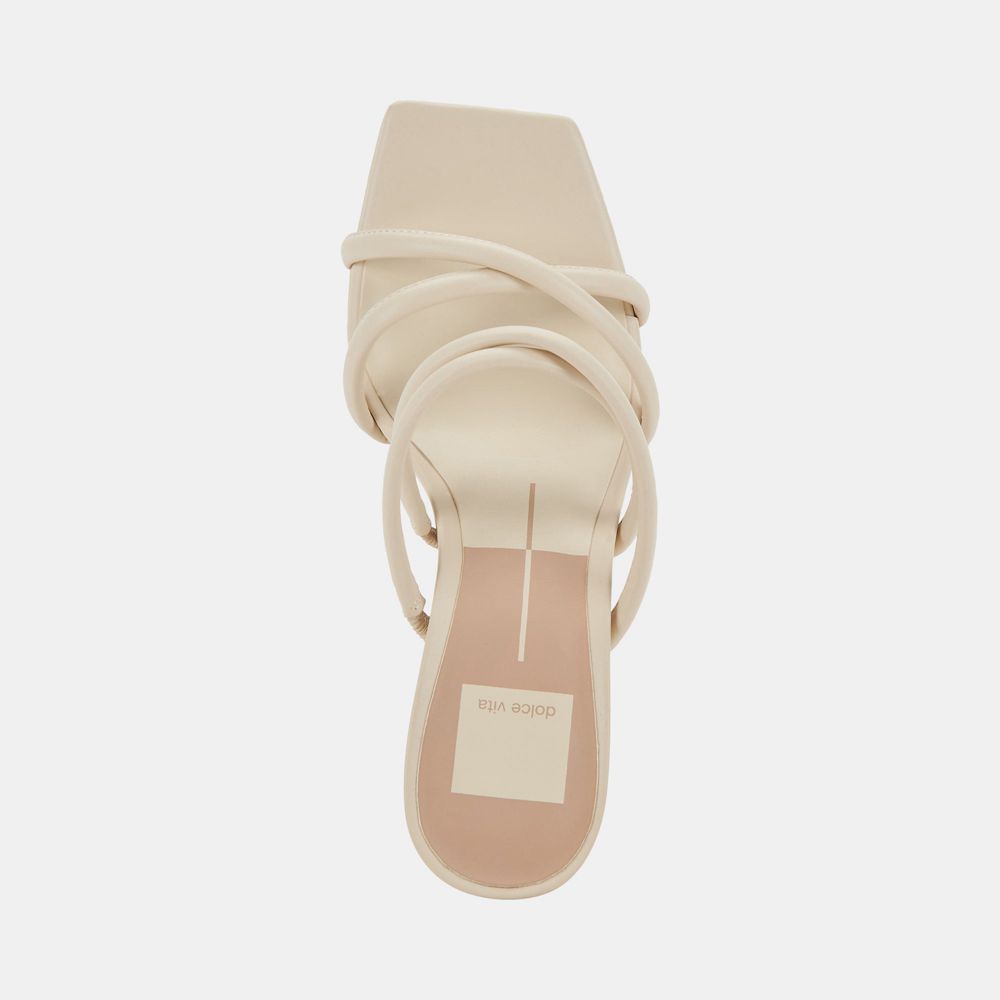 Dolce Vita Patsi Leather Women Heels Cream | US-598206GJY