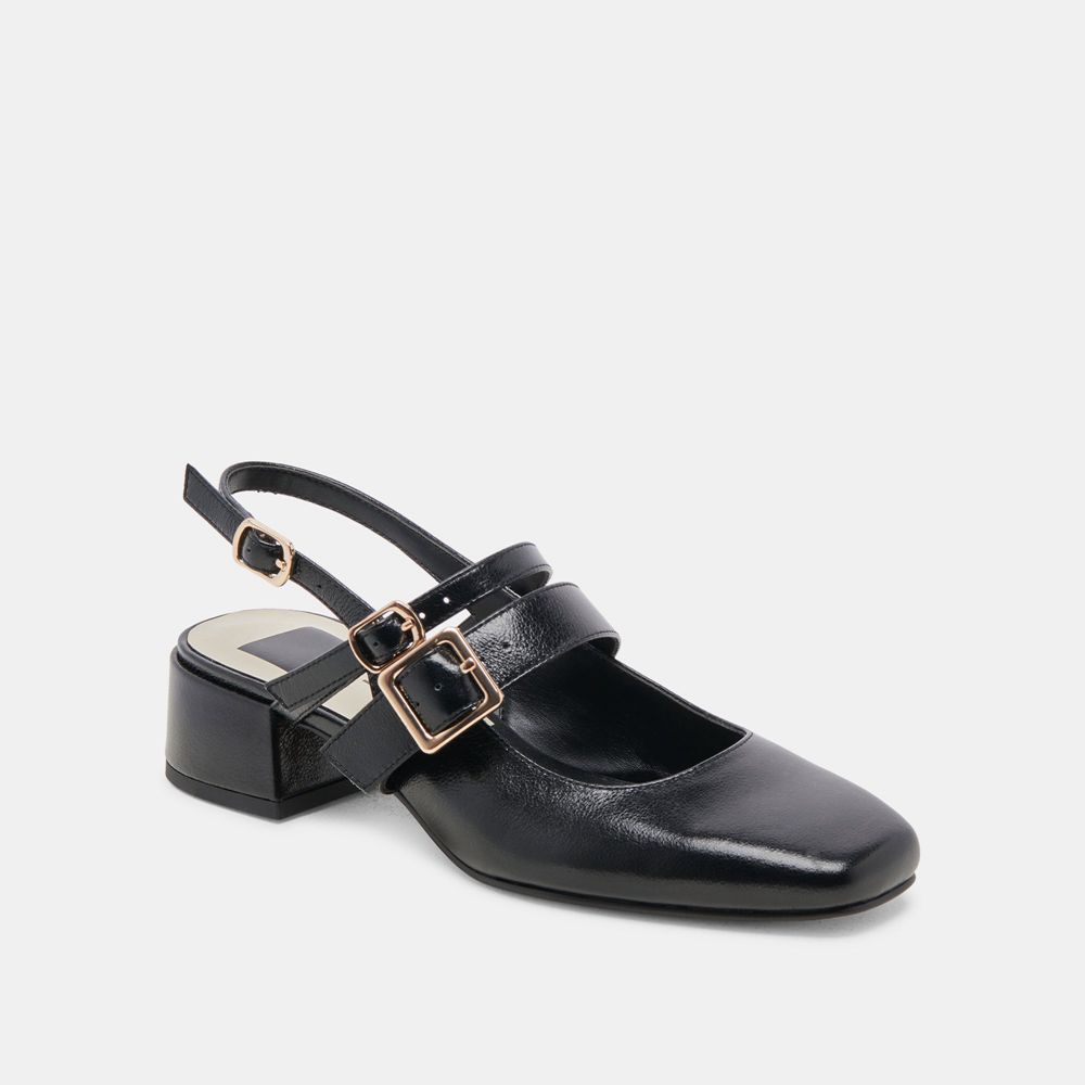 Dolce Vita Patzy Leather Women Heels Black | US-710824WSK