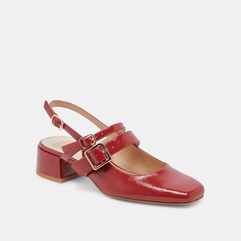 Dolce Vita Patzy Leather Women Heels Red | US-298351VMT