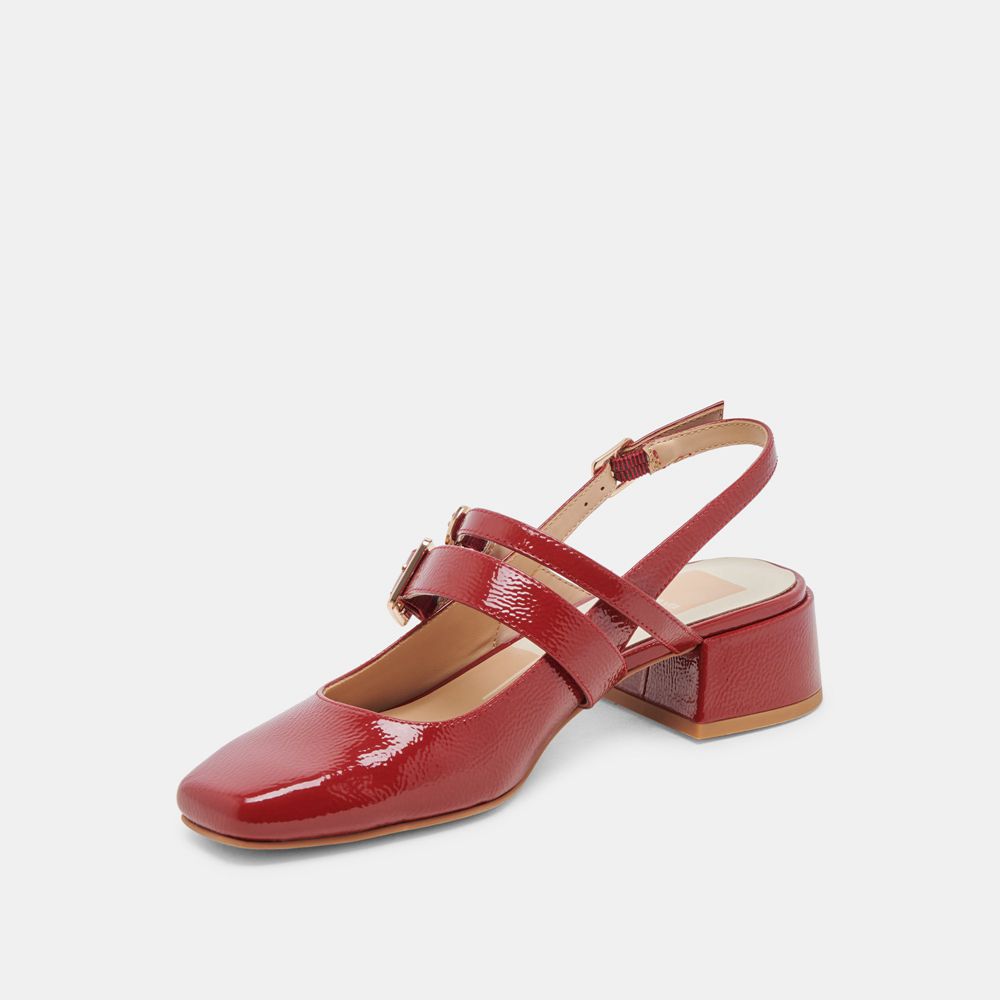 Dolce Vita Patzy Leather Women Heels Red | US-298351VMT