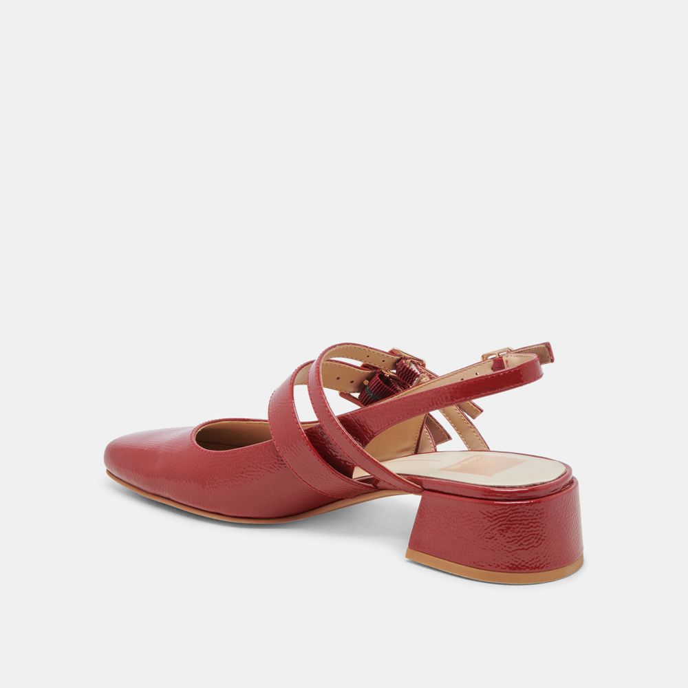 Dolce Vita Patzy Leather Women Heels Red | US-298351VMT