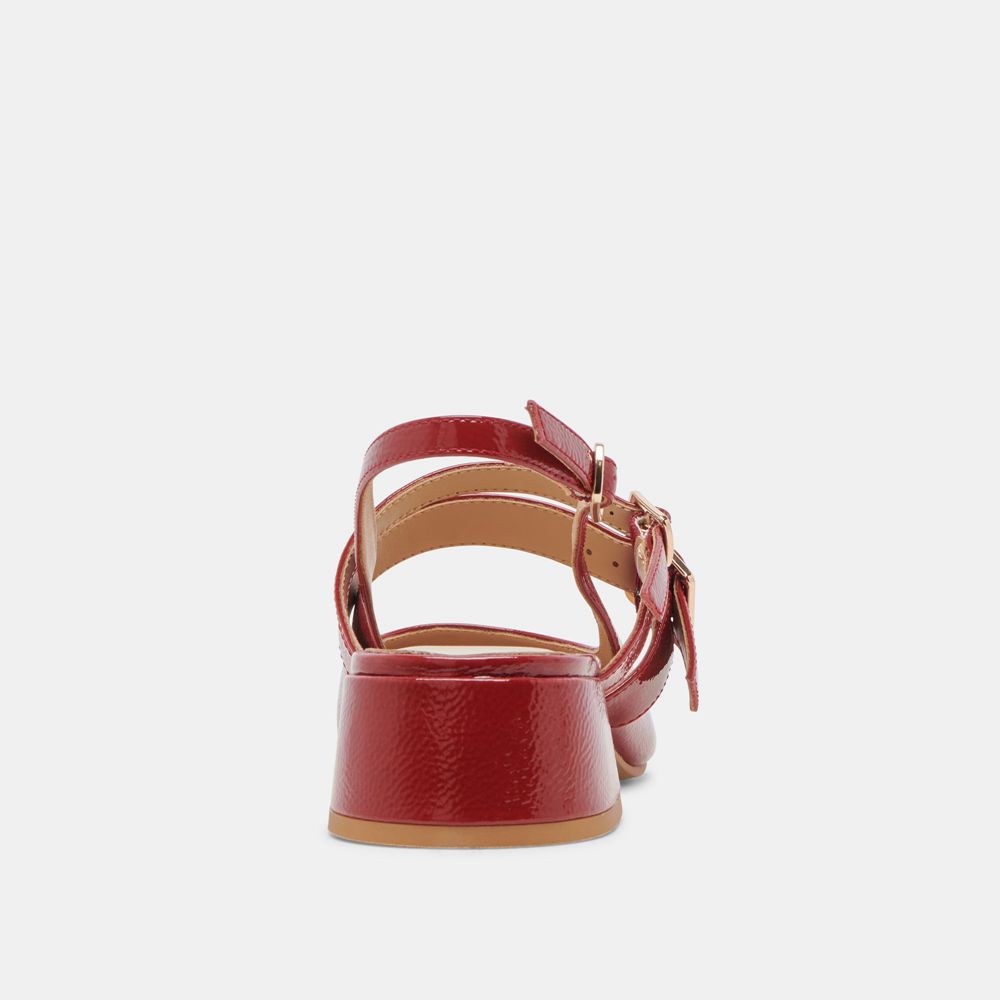 Dolce Vita Patzy Leather Women Heels Red | US-298351VMT