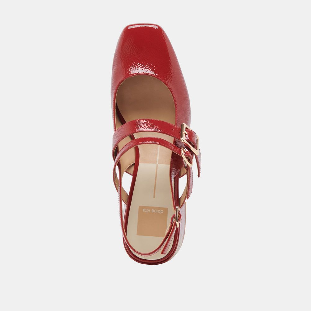 Dolce Vita Patzy Leather Women Heels Red | US-298351VMT