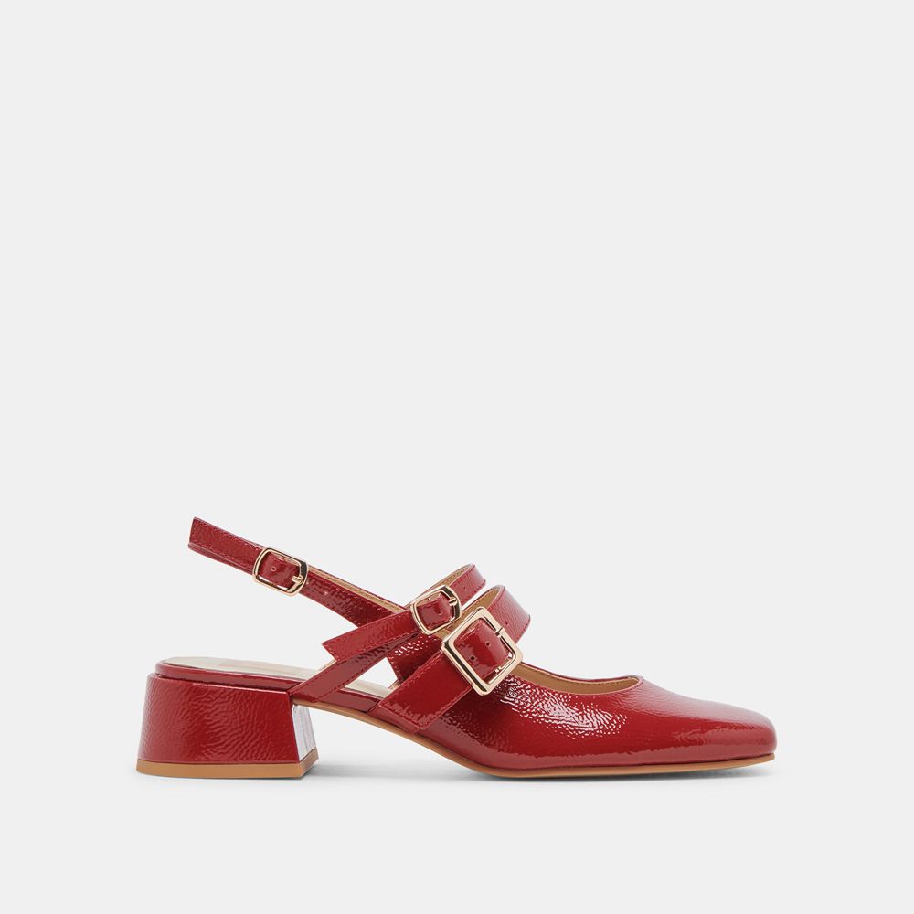 Dolce Vita Patzy Leather Women Heels Red | US-298351VMT