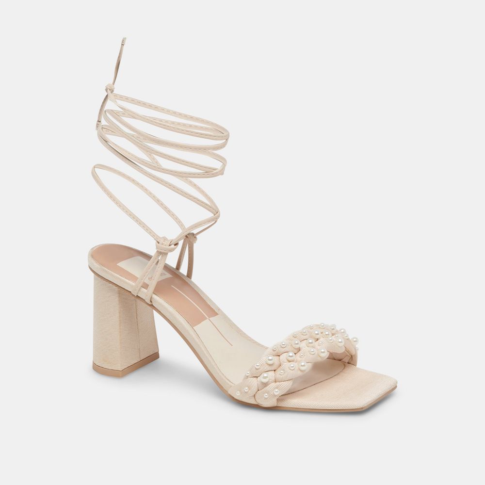 Dolce Vita Paxten Women Heels Sandals Cream | US-563718ZBJ