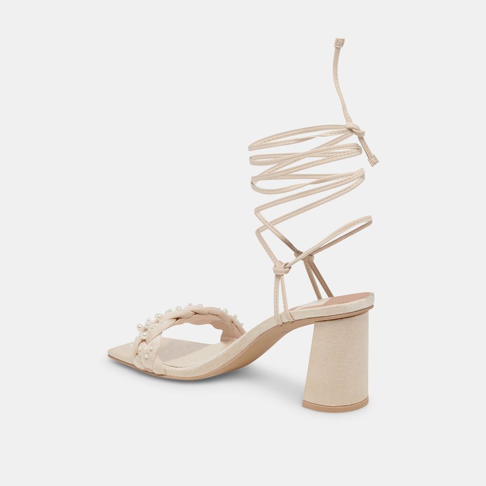 Dolce Vita Paxten Women Heels Sandals Cream | US-563718ZBJ