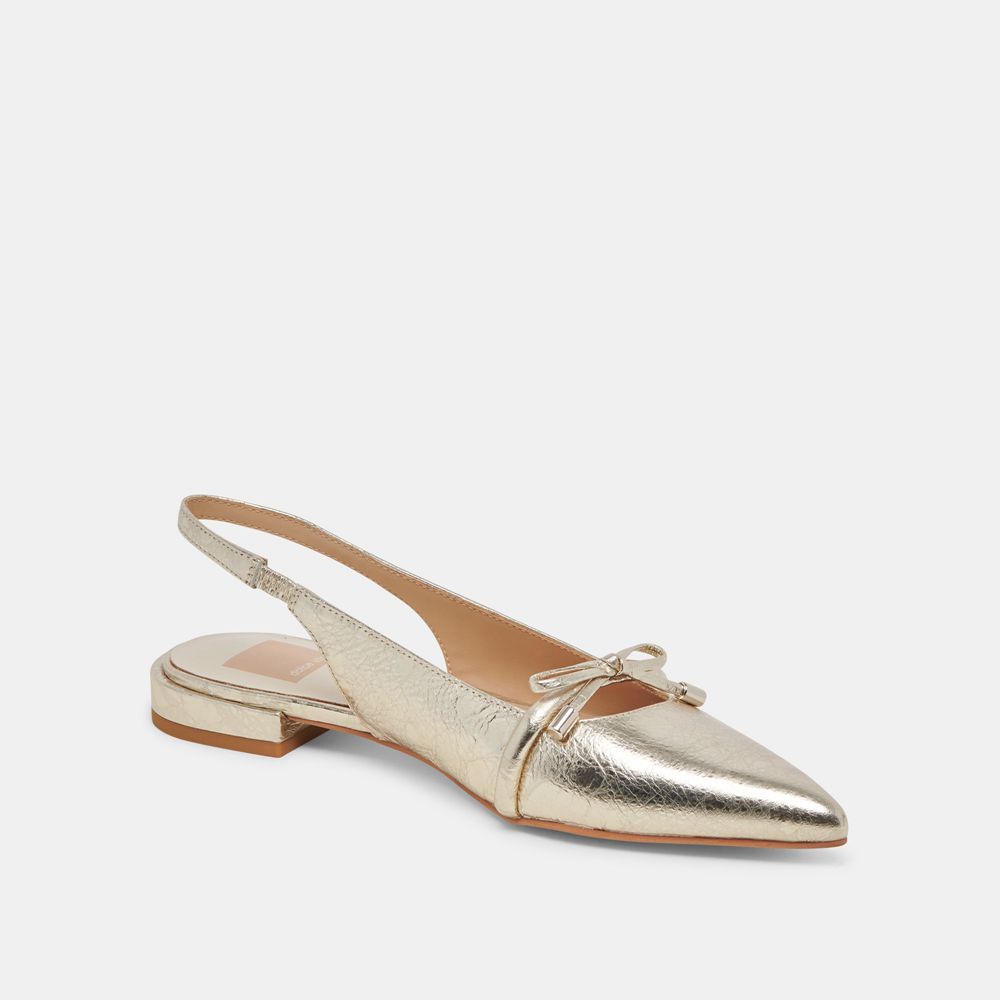 Dolce Vita Payge Leather Women Flats Platinum | US-742839AUR