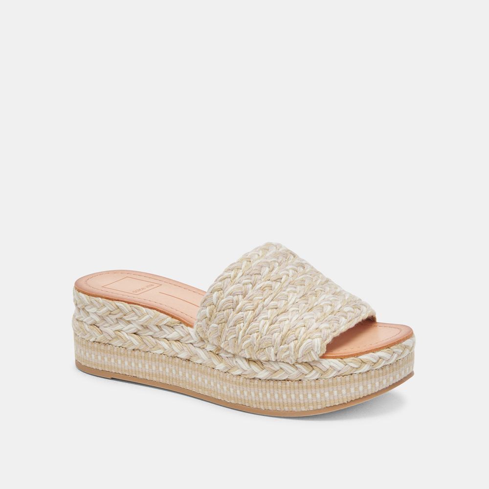 Dolce Vita Pazli Woven Women Sandals Cream | US-153942WKQ