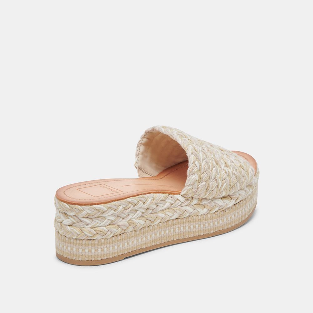 Dolce Vita Pazli Woven Women Sandals Cream | US-153942WKQ