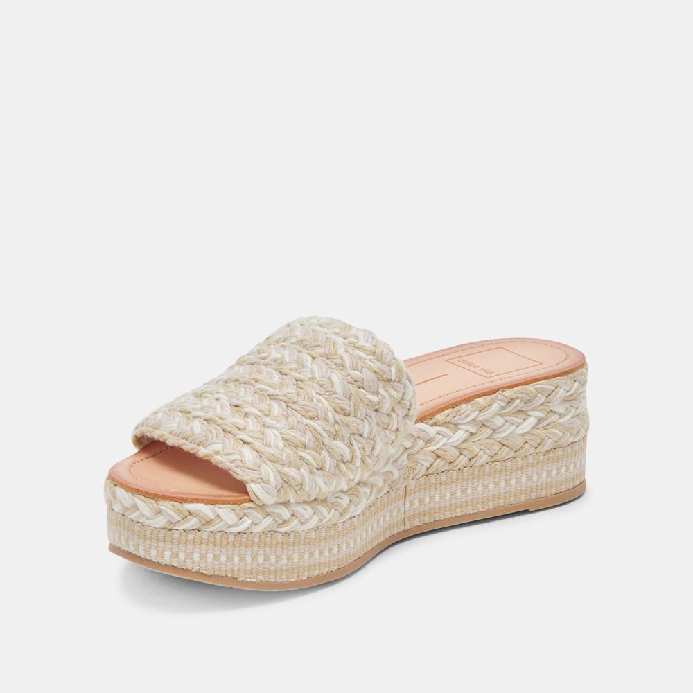 Dolce Vita Pazli Woven Women Sandals Cream | US-153942WKQ