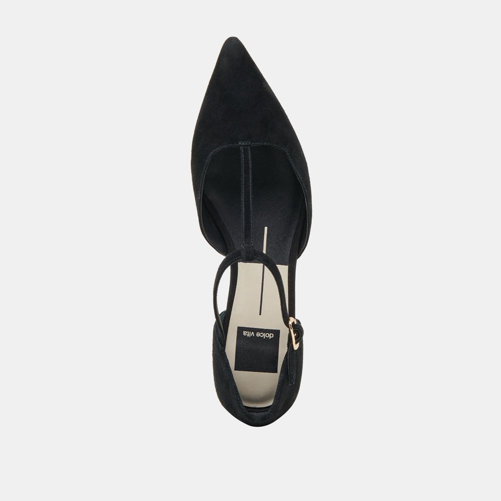 Dolce Vita Peaty Suede Women Flats Black | US-268094KMN