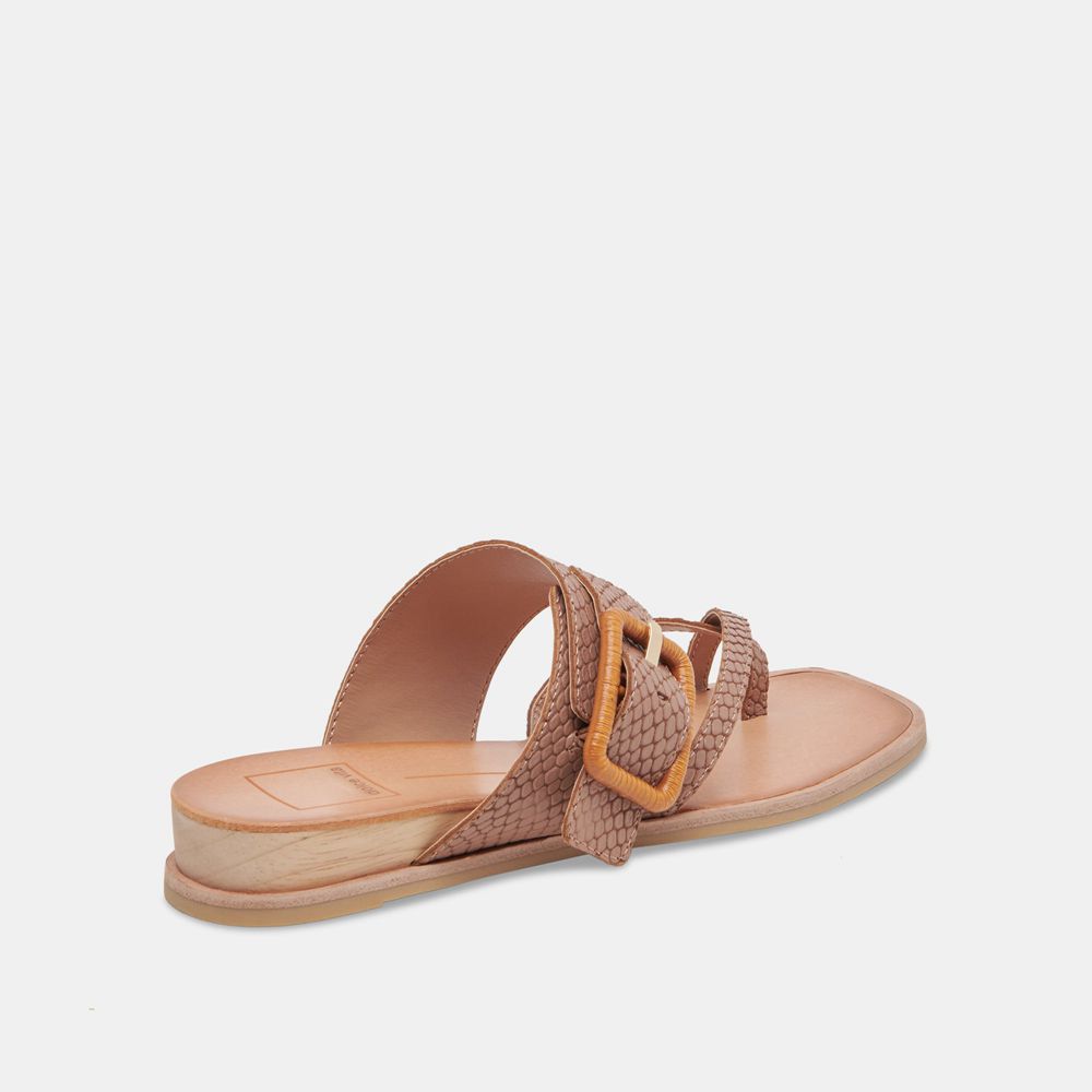 Dolce Vita Perris Leather Women Sandals Beige | US-923764WGS