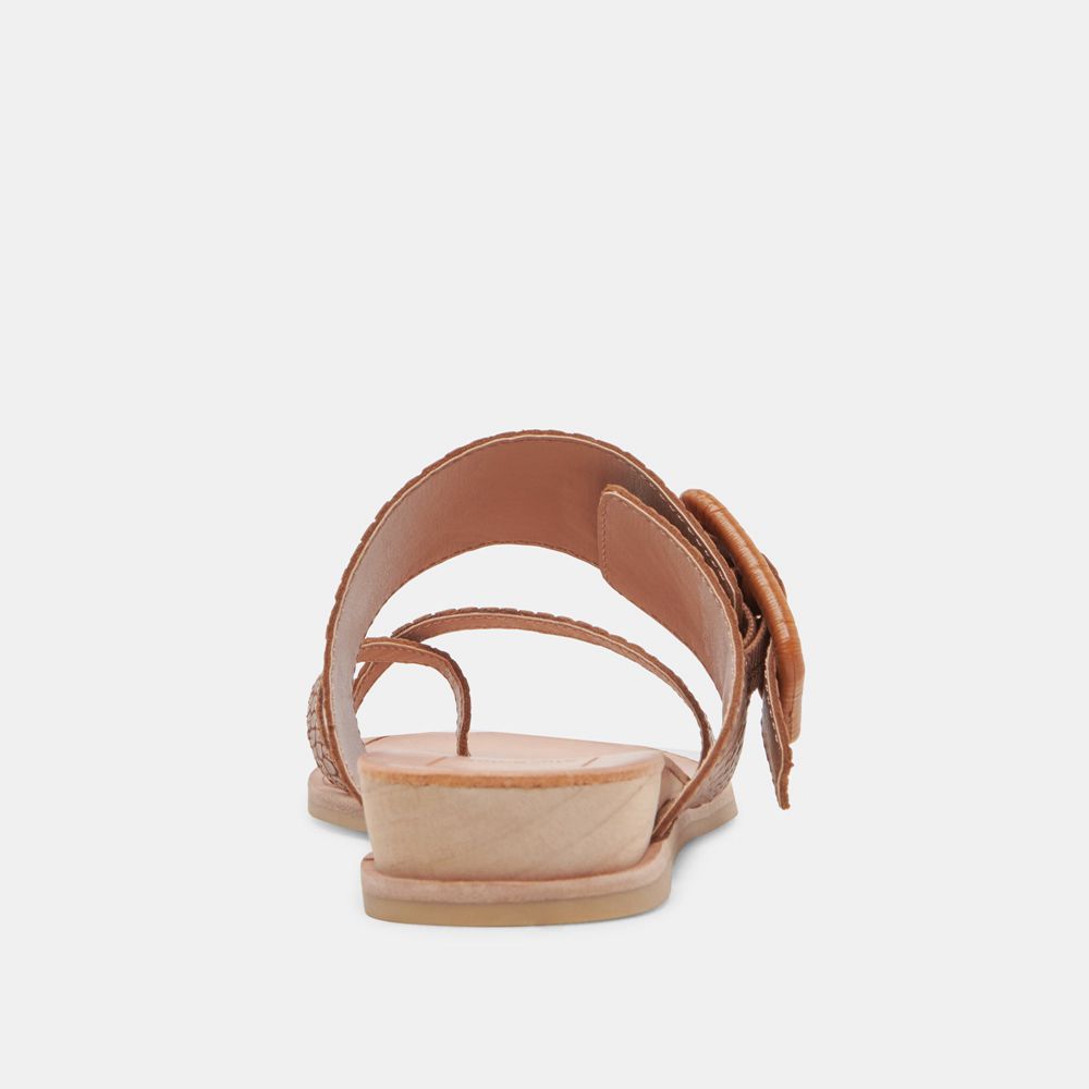 Dolce Vita Perris Leather Women Sandals Beige | US-923764WGS