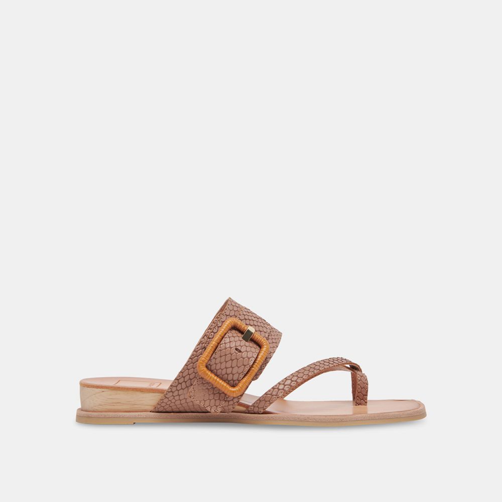 Dolce Vita Perris Leather Women Sandals Beige | US-923764WGS