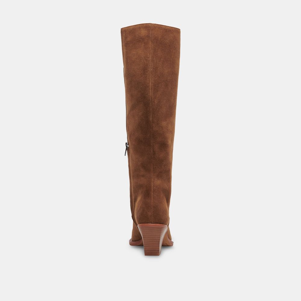 Dolce Vita Raj Suede Women Western Boots Brown | US-359760NIZ