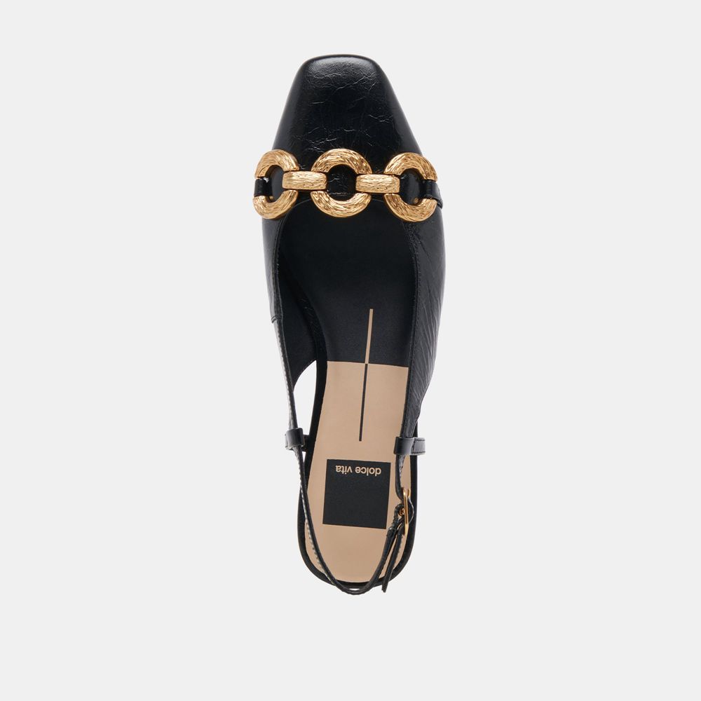 Dolce Vita Ramano Crinkle Patent Women Flats Black | US-591386FSP