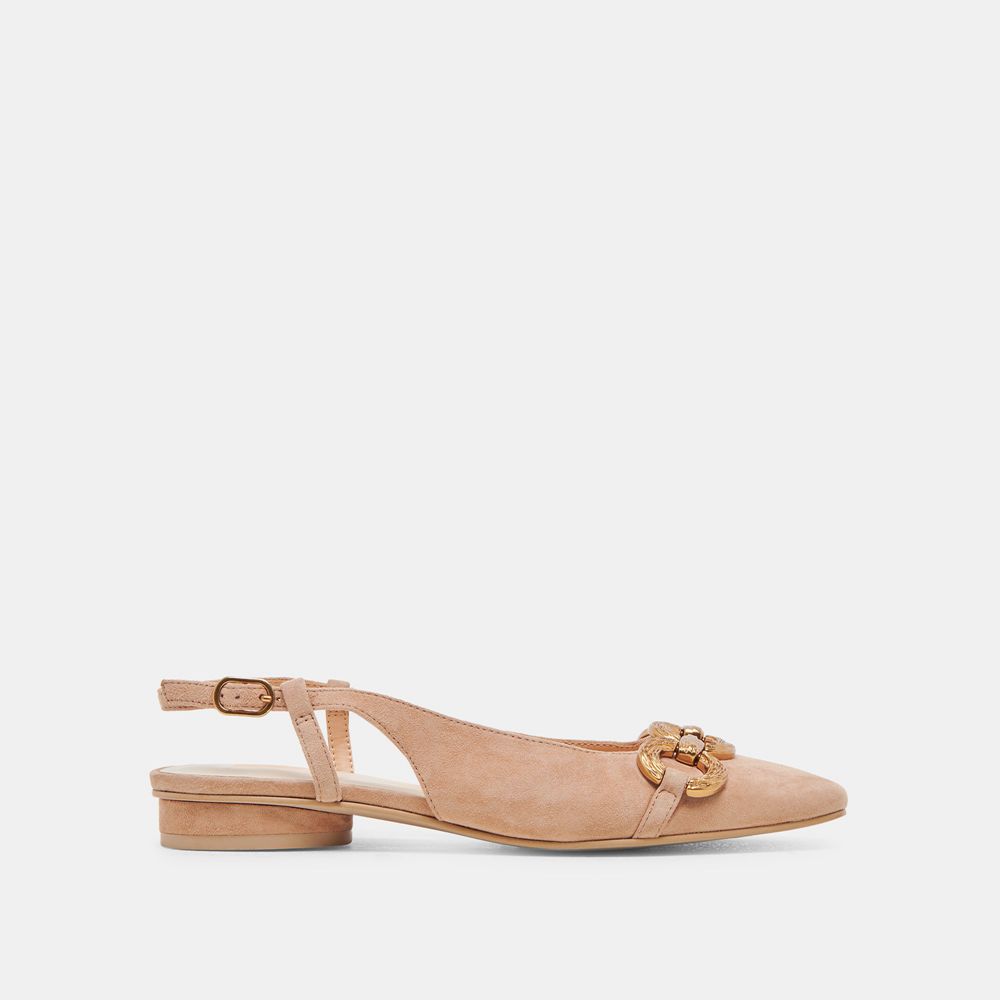 Dolce Vita Ramano Suede Women Flats Beige | US-268957ZDJ