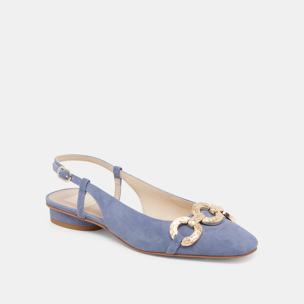 Dolce Vita Ramano Suede Women Flats Blue | US-045219SXJ