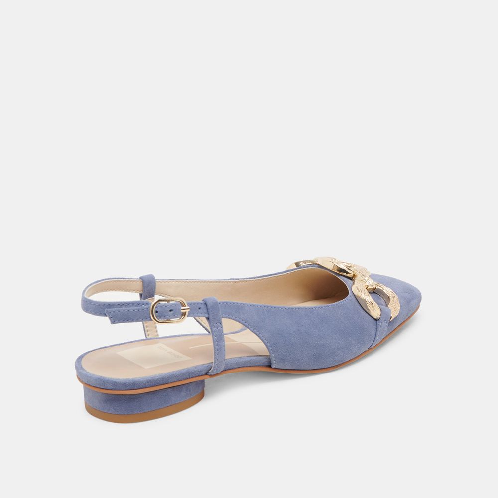 Dolce Vita Ramano Suede Women Flats Blue | US-045219SXJ