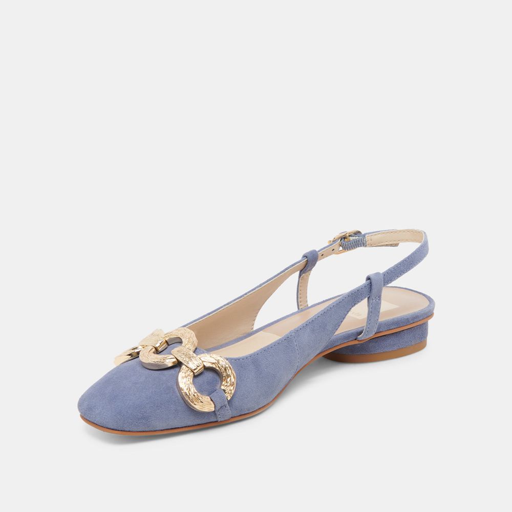 Dolce Vita Ramano Suede Women Flats Blue | US-045219SXJ