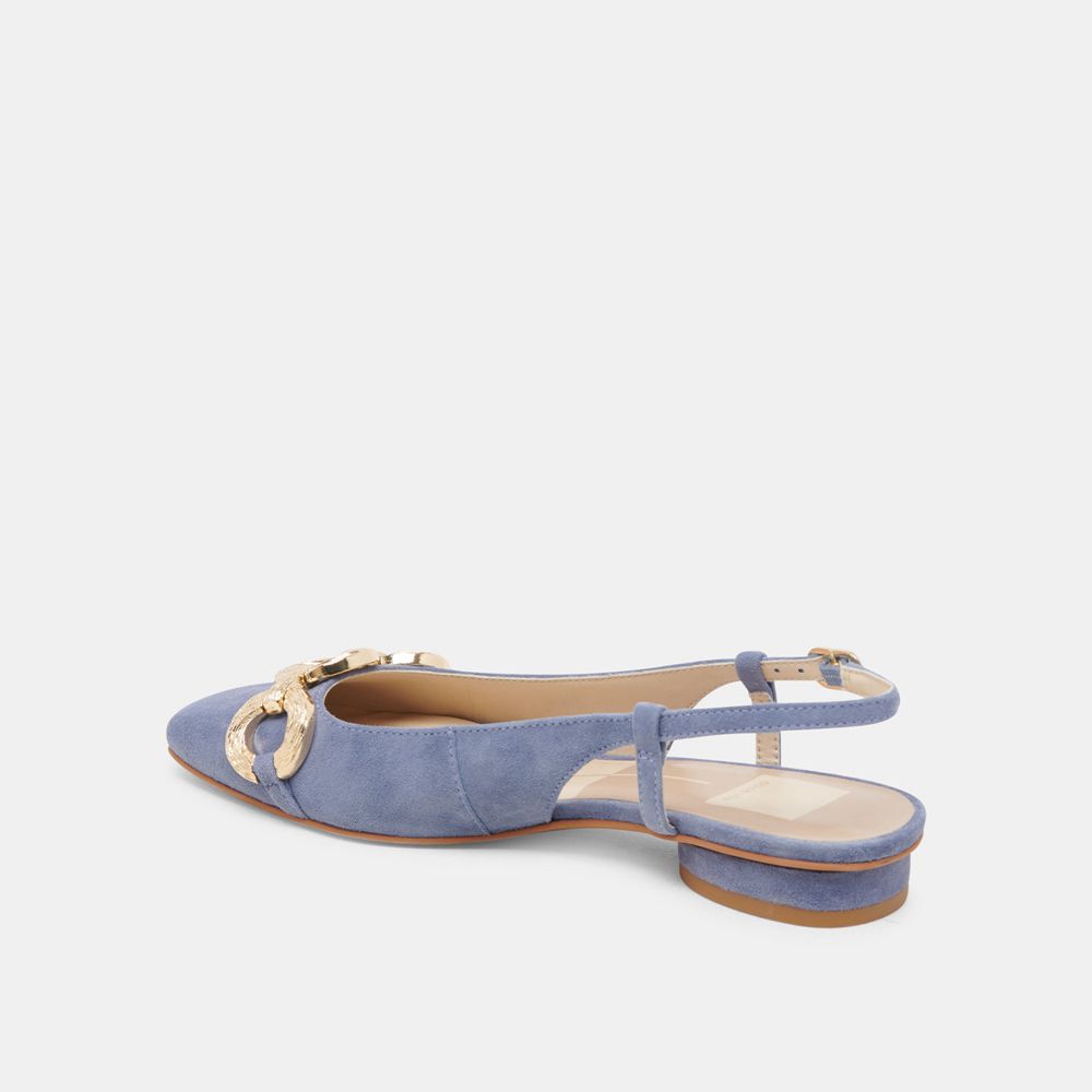 Dolce Vita Ramano Suede Women Flats Blue | US-045219SXJ