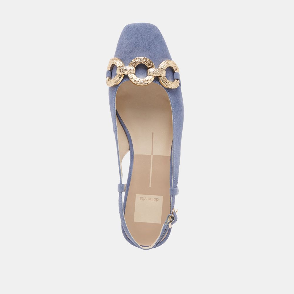 Dolce Vita Ramano Suede Women Flats Blue | US-045219SXJ