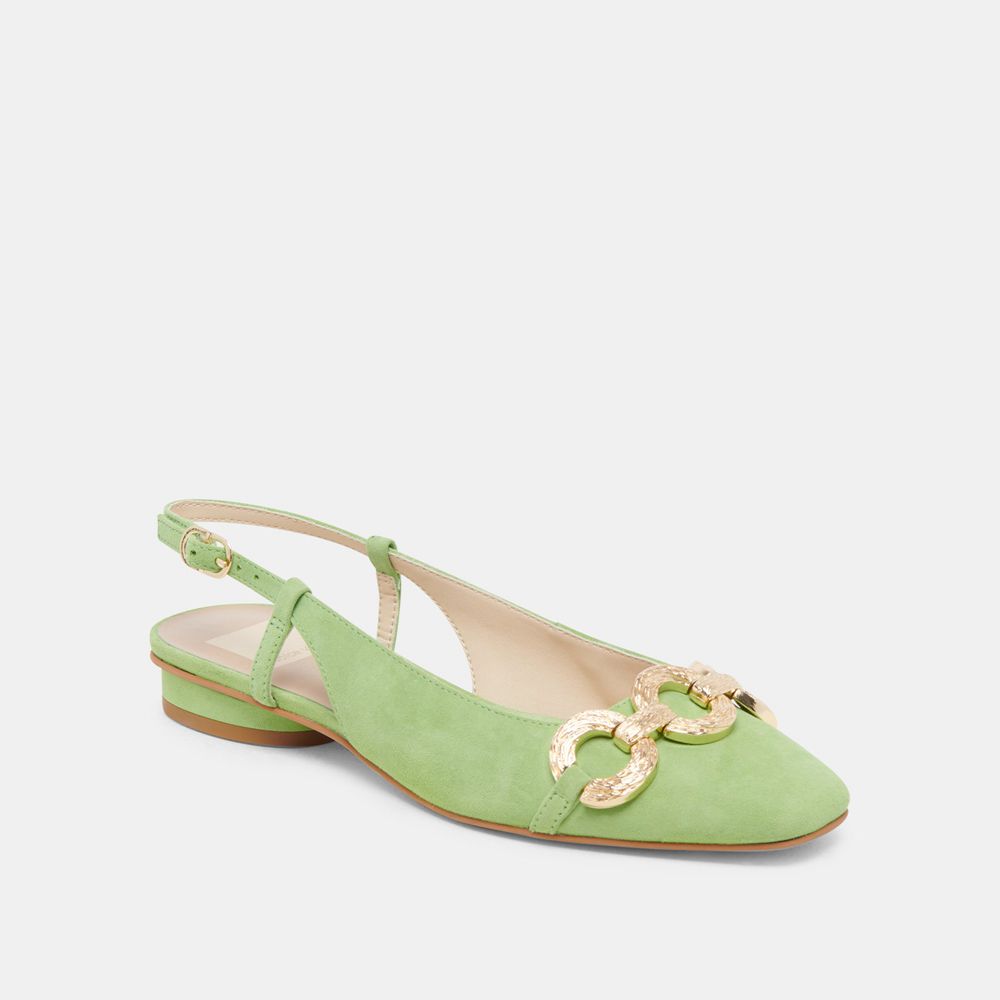 Dolce Vita Ramano Suede Women Flats Green | US-596287RNY