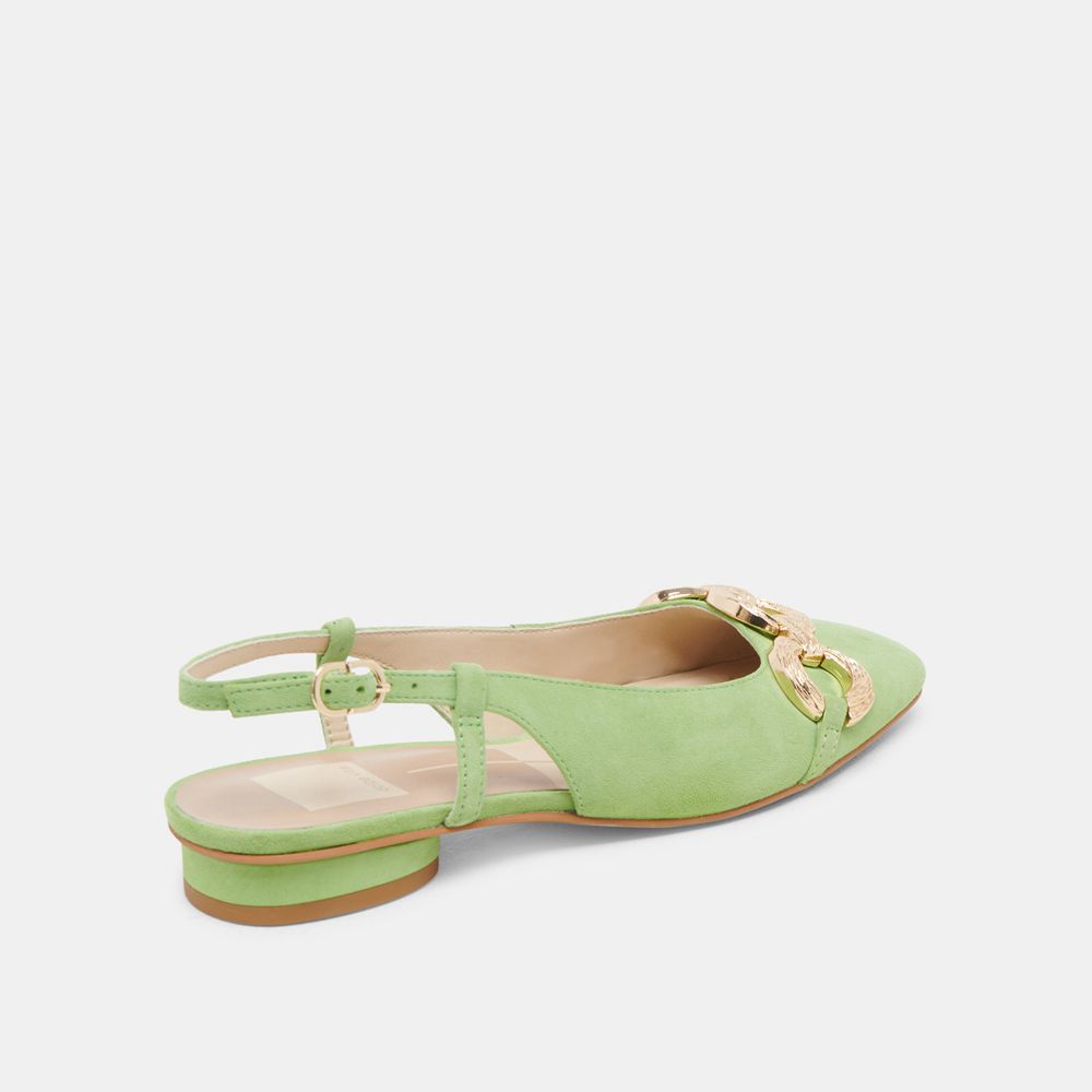 Dolce Vita Ramano Suede Women Flats Green | US-596287RNY