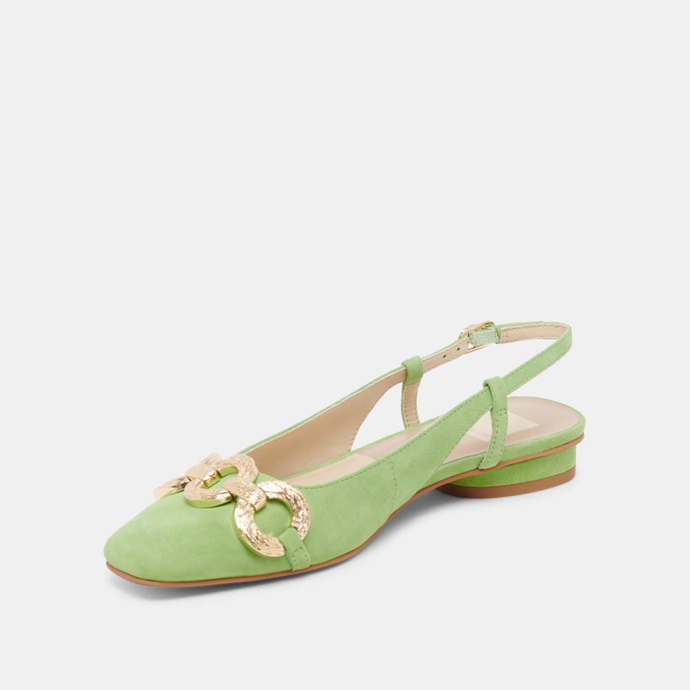 Dolce Vita Ramano Suede Women Flats Green | US-596287RNY