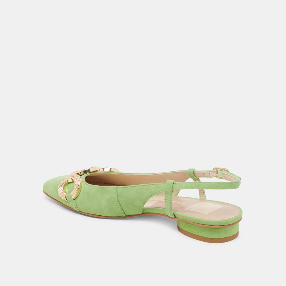 Dolce Vita Ramano Suede Women Flats Green | US-596287RNY