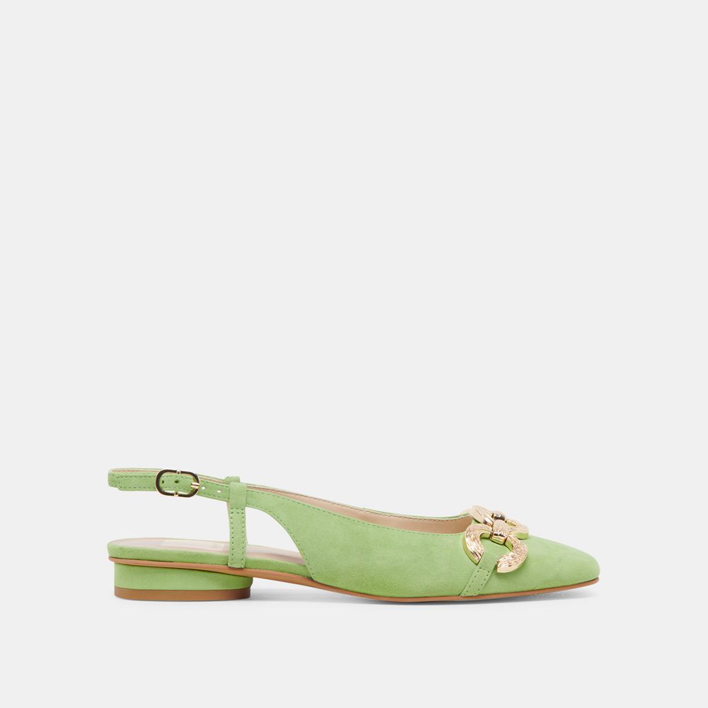 Dolce Vita Ramano Suede Women Flats Green | US-596287RNY