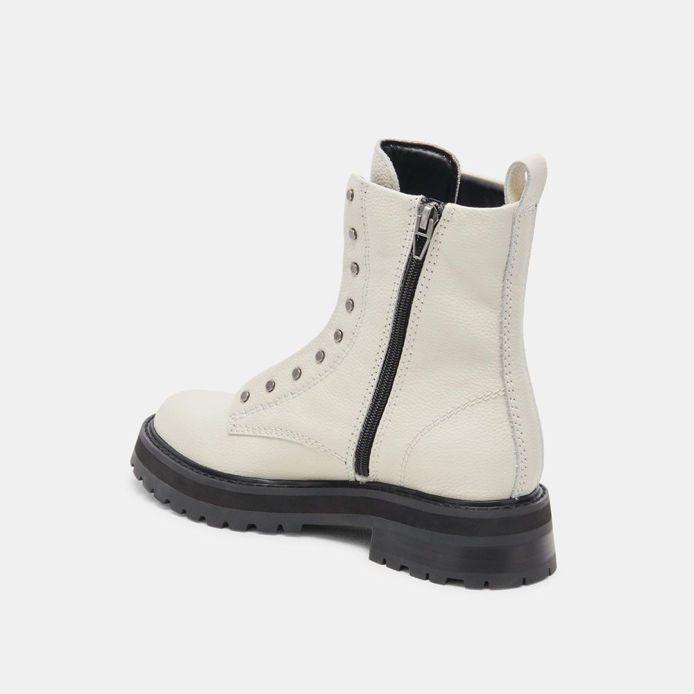 Dolce Vita Ranier Leather Women Boots White | US-918357PUW