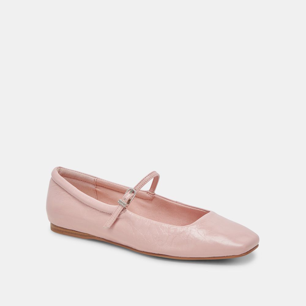 Dolce Vita Reyes Crinkle Patent Women Ballet Flats Pink | US-390164AVY